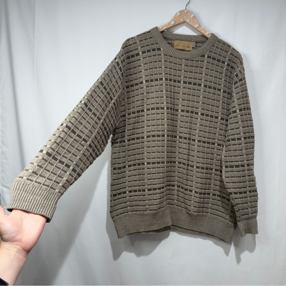 Vintage 90s Shenandoah Sweater, Grandma Sweater Brown Oversized Grandpa Crewneck - Picture 5 of 11